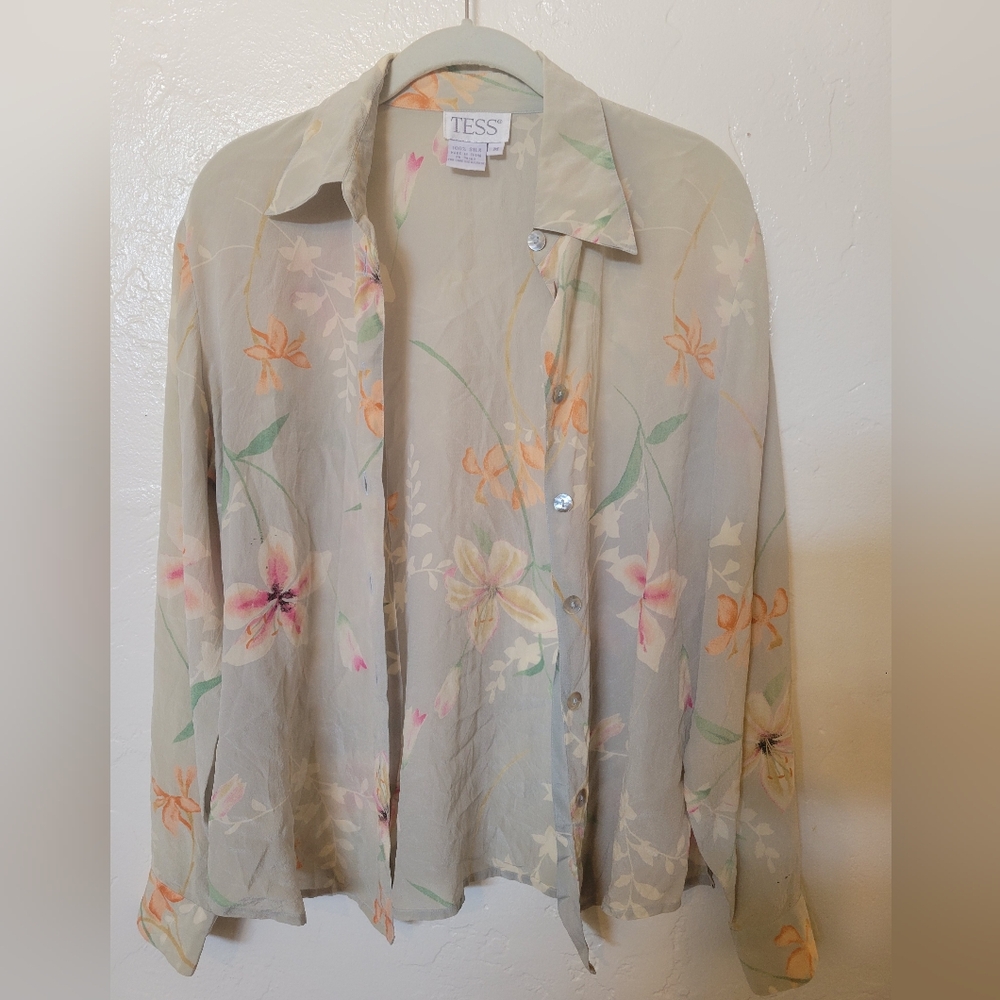 Tess Floral Print Silk Blouse